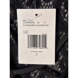 GUESS Womens Kassandra Lace Bodysuit S Black Rose Applique Floral Romantic thumbnail 7