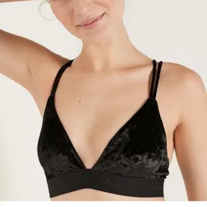 Pink Victoria's Secret Velvet Bralette Bra Size XXL Strappy Back thumbnail 1
