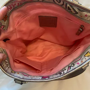 Coach Poppy Butterfly Graffiti Pink Silver Shoulder Bag Y2K Rare #F15712 thumbnail 6