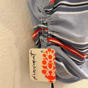 NWT Free People Movement Tempo Sport Mode Muscle Tee Small Wave Stripe Steel thumbnail 12