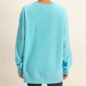 Double Zero Oversized Crewneck Casual Sweatshirt Sky Blue size Large thumbnail 4