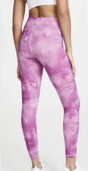Spiritual Gangster High Rise Tie Dye Leggings Sunset Dye Pink Print Size Large thumbnail 1