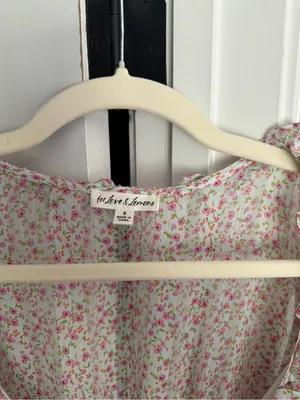 For love and‎ lemons Natalie crop top pink floral long sleeve blouse thumbnail 4