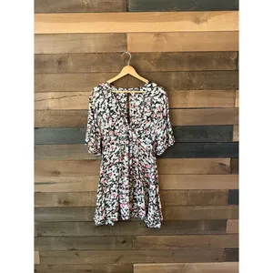 Billabong Floral Mini Dress Rayon Boho Babydoll Festival Dress thumbnail 2