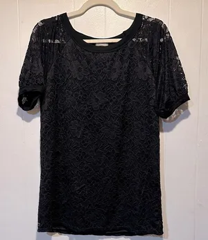 Bibi black lace top size m‎ Size M thumbnail 1