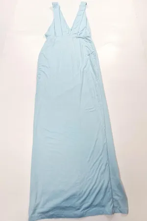 Superdown Erika Deep V Jersey Maxi in Baby Blue Medium thumbnail 11