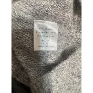 One Grey Day Alpaca Merino Wool Blend Back Cutout Sweater Gray Size L thumbnail 11