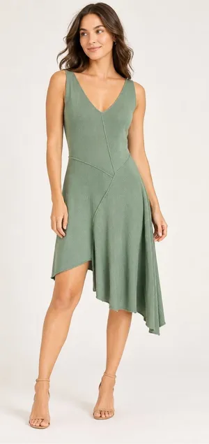 NWT Peruvian Connection Portobello Pima Cotton Dress Sage M thumbnail 1