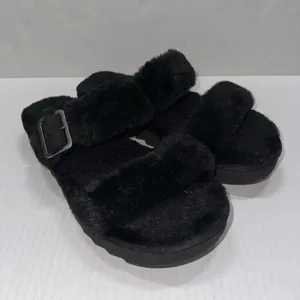 Koolaburra By UGG Shoes Womens Size 7 38 Black‎ Furr-ah Buckle Slide Slippers thumbnail 2