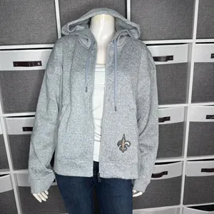 WEAR by Erin Andrews New Orleans Saints Team Heathered Gray Full-Zip Hoodie Size thumbnail 13