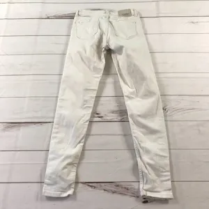 ZARA Women Basic White Denim Straight Fit Jeans thumbnail 4