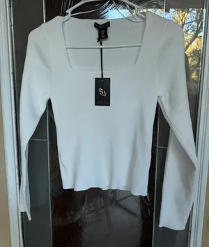 Sincerely Jules White Square Neck Crop thumbnail 1