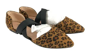 JC Womens D'Orsay Flats Faux Suede Leopard Print Pointed Toe Strappy Size 7 thumbnail 1