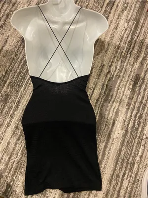 Divided Black Ruched Bodycon Dress Size xxs thumbnail 3