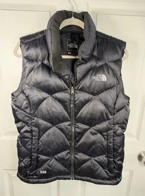 The North Face ALIT 550 Goose Down Winter Puffer Vest Jacket Womens Large Black thumbnail 1