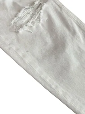 AGOLDE Women’s 90’s Straight Leg White Enamel Denim Distressed Button Fly Jeans thumbnail 11