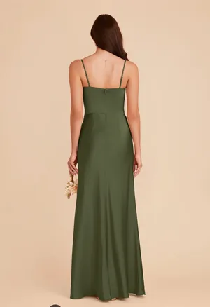 Birdy Grey Olive Satin Mai Dress thumbnail 2
