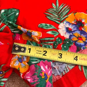 Old Navy Womens Red Tropical Floral Linen Blend Shorts Size 2 Summer Beach thumbnail 7