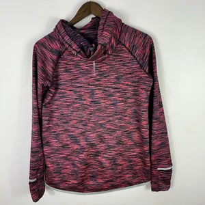 Gap Funnel Neck Hoodie Pullover S Pink‎ Space Dye Activewear Athleisure Fleece thumbnail 2