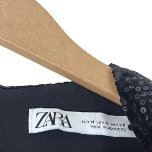 Zara Mini Dress Womens M Black Sequin Sleeveless Glam Cocktail‎ Party LBD NYE thumbnail 5