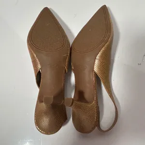 Circa Joan & David Luxe Carolynne Gold Snakeskin Leather Slingback Pumps 8M‎ thumbnail 7