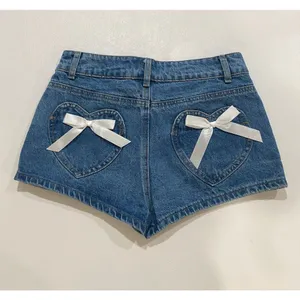 Edikted Heart Pocket Denim Shorts NWT Size S Y2K Coquette Low Rise thumbnail 3