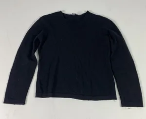 Gio Villani Sweater Womens Small Black Fine Merino Wool Crewneck Knit Made Italy thumbnail 1