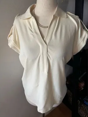 Michael Kors short sleeve tan/yellow small shirt size s thumbnail 1