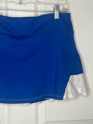 DUC Sz M Blue Athletic Skort Blue And White With Back Ruffle thumbnail 3
