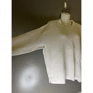 Aerie Sweater Womens XS Gray Waffle Knit Crewneck Pullover Cozy Relaxed Fit thumbnail 4