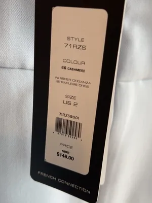 French Connection Whisper Organza Strapless Dress Blue US 2 NWT thumbnail 5