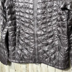 The North Face Gray‎ Purple Quilted Puffer Jacket Zip Womens Size Small thumbnail 4