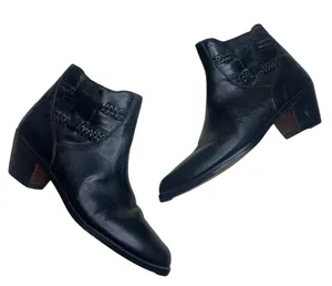 THE WILD PAIR VINTAGE Women's Western Cowgirl Leather Heeled Boots Black 9.5 W thumbnail 1