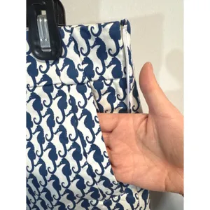 J.Crew Womens‎ Navy Blue Seahorse Print Stretch Side Zip Shorts Size 6 Nautical thumbnail 4