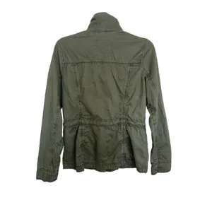 Y2K Hollister Green Military Utility Jacket L Indie Sleaze Arm Patch thumbnail 3