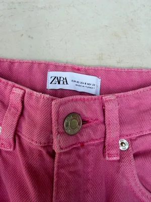 Hot Pink ZARA Jeans Wide leg High-Waisted thumbnail 2