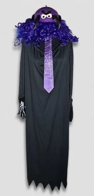 California Costume Spider Skeleton Hat Gloves Purple Black M/L thumbnail 1