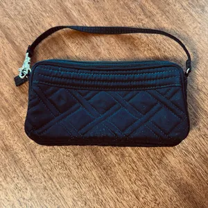 Vera Bradley Black Quilted Wristlet Silver Hardware thumbnail 4