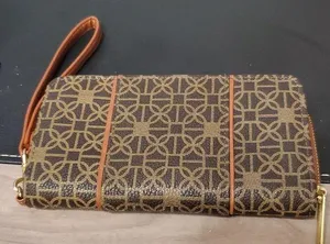 🐻 Time and Tru Wallet Victoria Wristlet Zip Around Wallet Brown thumbnail 1