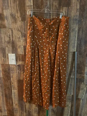 Anthropology balloon joggers brown with polka dots size large thumbnail 3