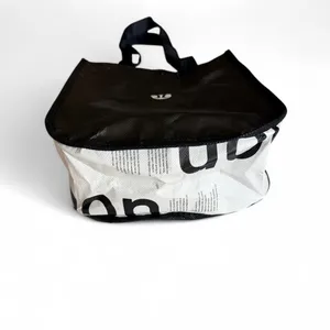 NWOT lululemon Black White Reusable Tote Gym Shopping Bag thumbnail 3