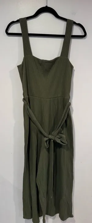 American‎ Eagle green ribbed  thick tie jumpsuit thumbnail 1
