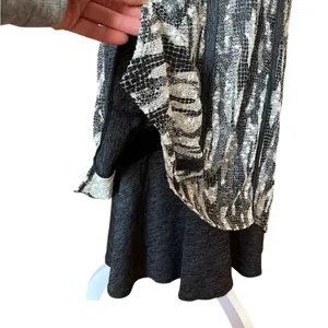 Picadilly Fashion Gothic Witchy Midi Dress Black White Layered Womens Size XS thumbnail 12