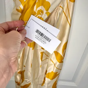 NWT Reformation Anaiis Silk Floral Maxi Dress in Yellow Cream 10 thumbnail 11