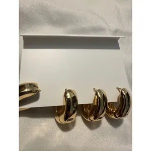 Gold Tone Hoop Earrings Natasha Lead Compliant Fashion Jewelry Chic‎ NWT thumbnail 5
