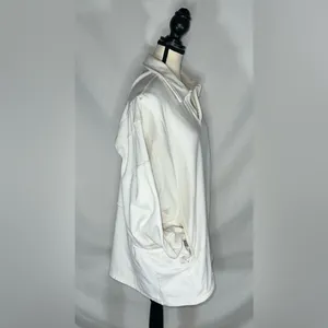 FP Movement Free People White French Terry V-Neck Oversized Polo Sweatshirt Lg thumbnail 11
