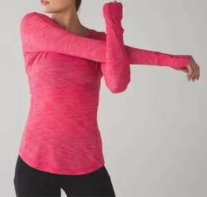 Lululemon 5 Mile Long Sleeve shirt Heathered Boom Juice Pink 4 top thumbnail 1