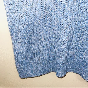 Blue & White Marled Tight Knit Oversized Sweater thumbnail 6