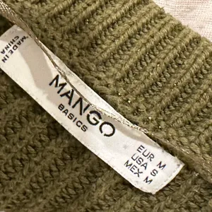 MANGO cotton knit cardigan in dark green thumbnail 7