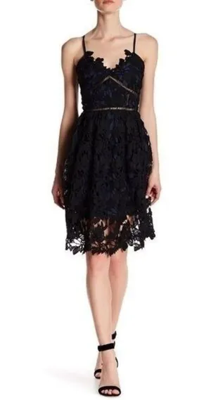 Romeo + Juliet Lace Dress Womens Size Medium Black Atlantic Green Party Cocktail thumbnail 6